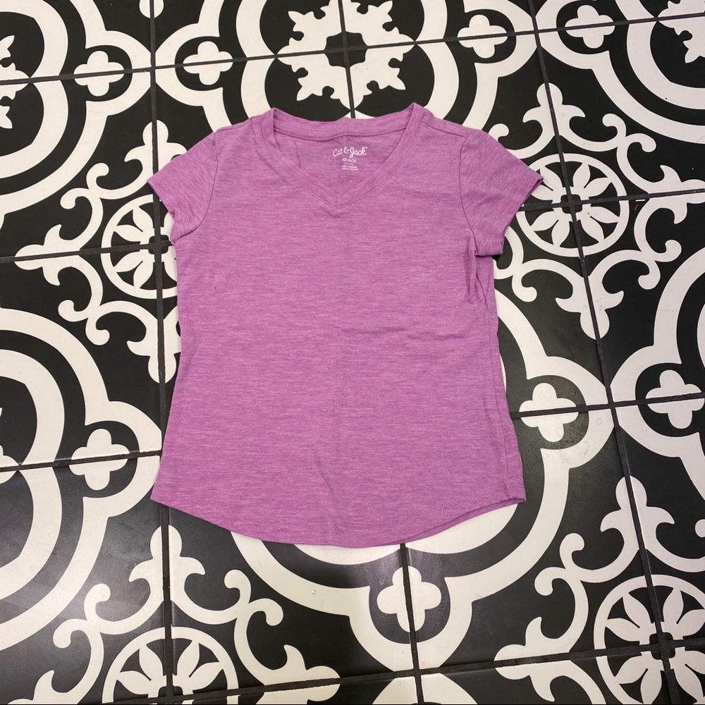 Cat & Jack Lavender V Neck Tee Shirt
